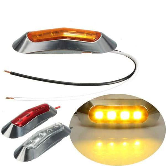 4-Piece: 12V-24V 4 LED Side Marker Indicator Lights Otarealm