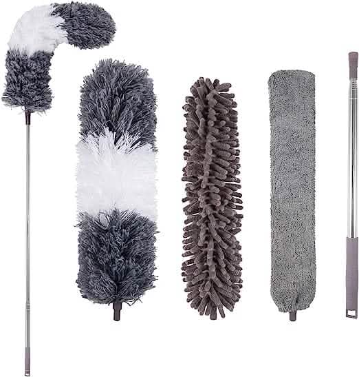 4-Pieces: Reusable Bendable Dusters with Extension Pole Otarealm
