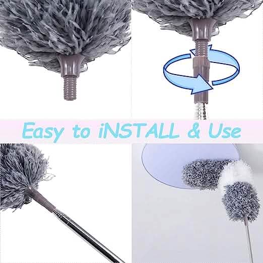 4-Pieces: Reusable Bendable Dusters with Extension Pole Otarealm