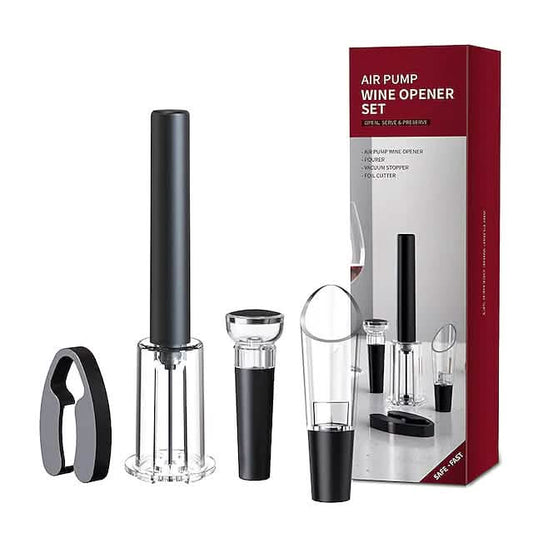 4-Pieces Set: Air Pump Wine Bottle Opener Otarealm