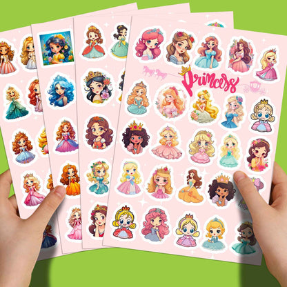 Princess Sticker Sheets – 100pcs Colorful Vinyl for DIY Projects