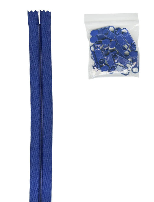 4 yards of 16mm #4.5 Zipper Chain and 16 Ex-Large Cobalt Blue