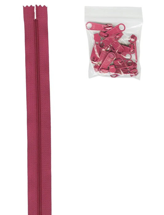 4 yards of 16mm #4.5 Zipper Chain and 16 Ex-Large Crazy Plum