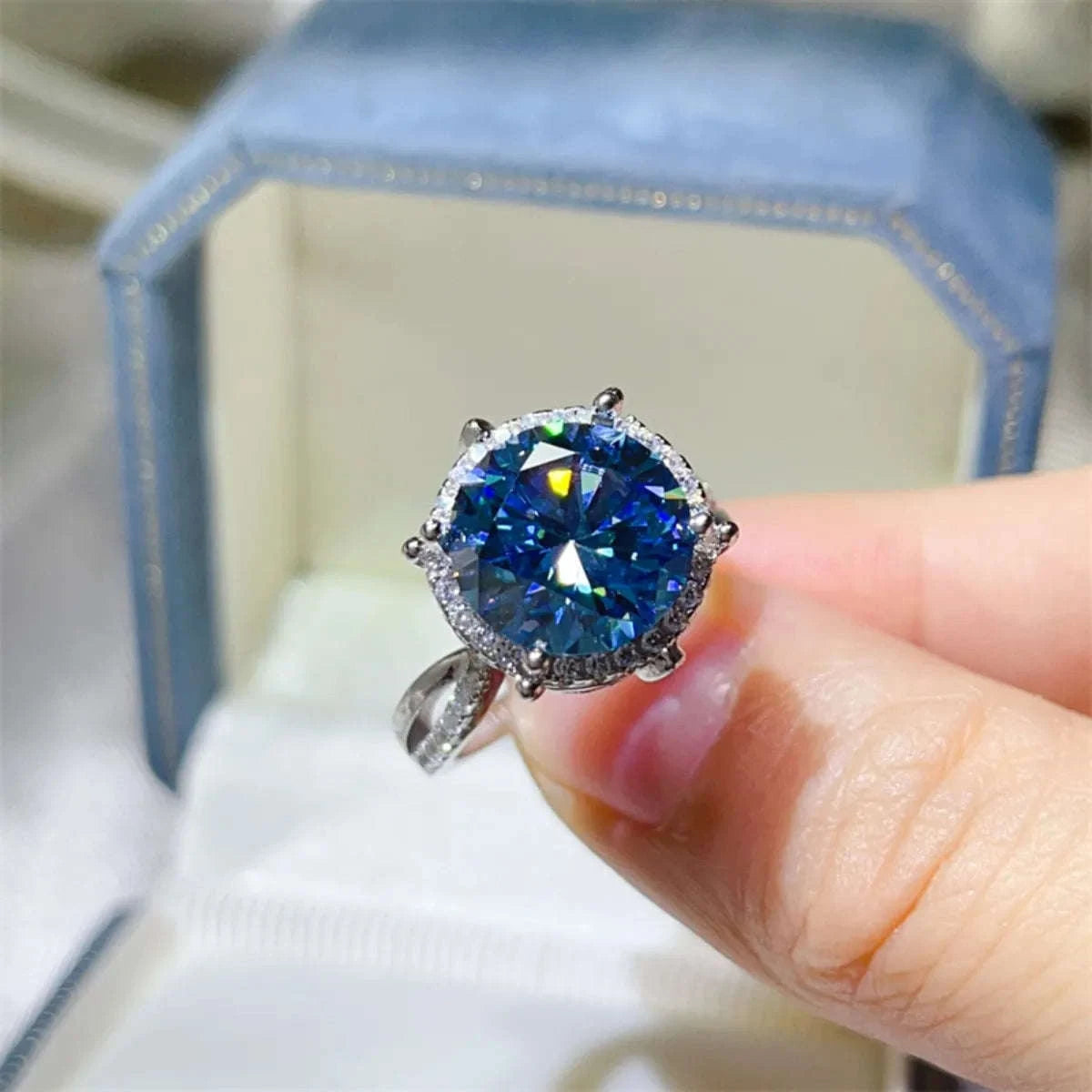5 Carat Moissanite Halo Engagement Ring Otarealm