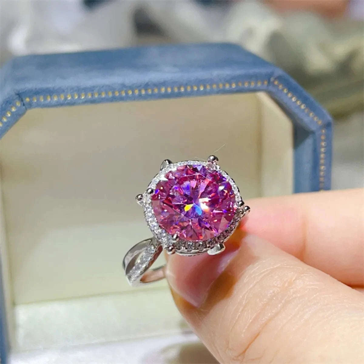 5 Carat Moissanite Halo Engagement Ring Otarealm