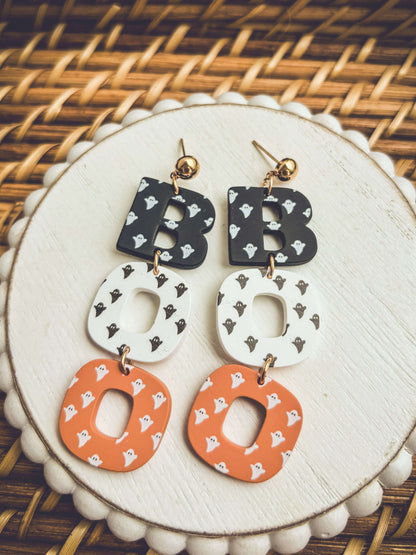 Adorable BOO Halloween Earrings Otarealm