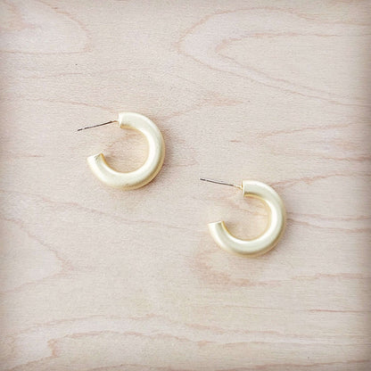 **Matte Gold Hoop Earring 200h Otarealm