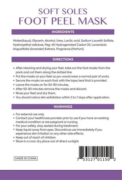 Patch Stash SOFT SOLES Lavendar Foot Peel Mask
