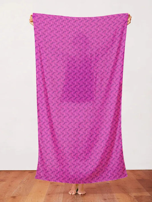 Pink On Pink Otter Romp Fan Leaves Cotton 44"/45" Fabric Per Yard