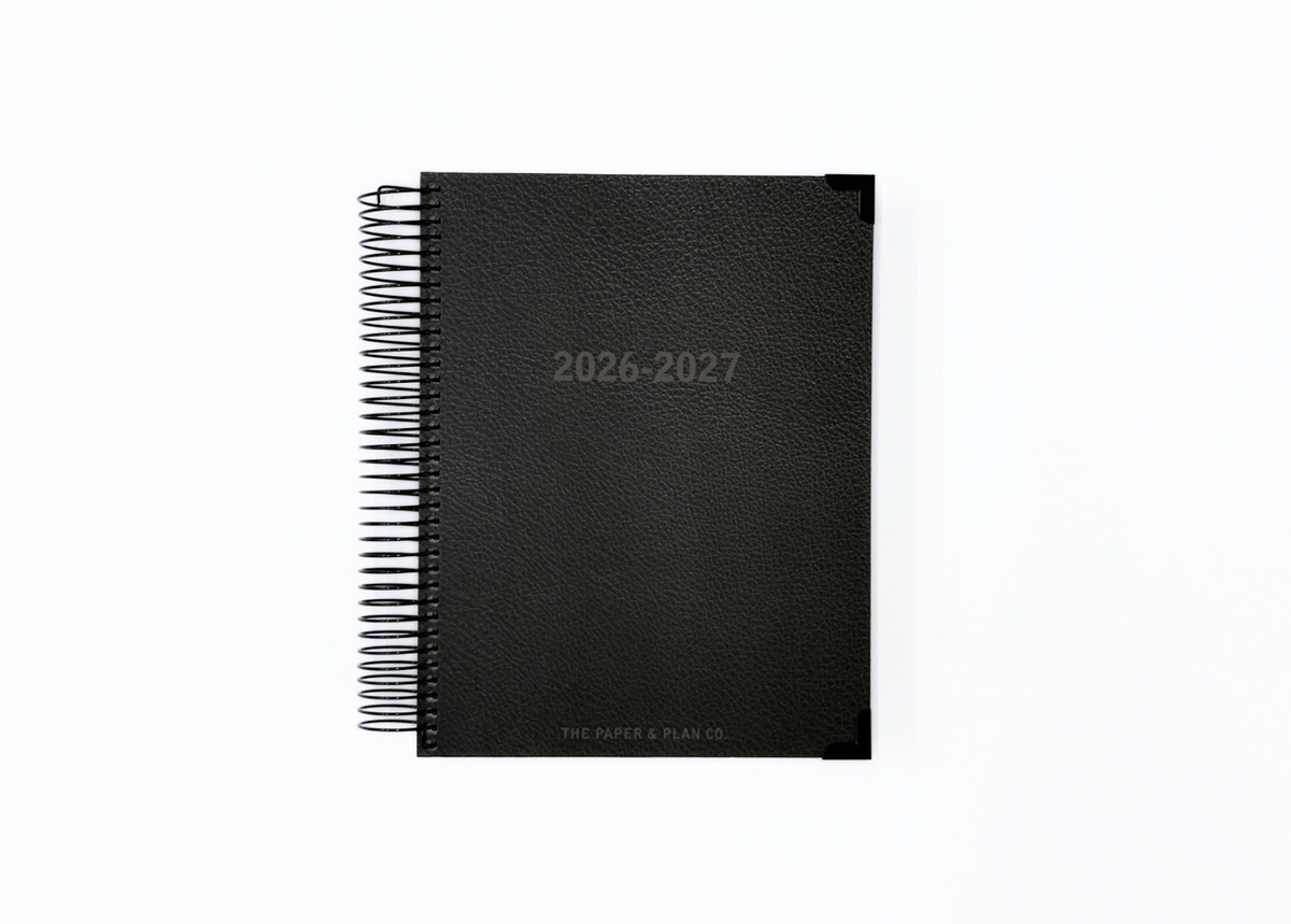 2026-2027 Black Leather Look Daily Premium Bundle