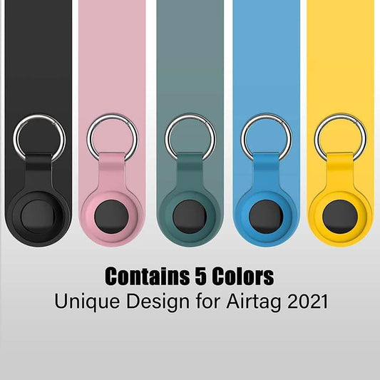 5-Pack: Silicone Airtag Holder with Anti-Lost Keychain