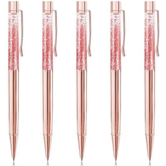 5-Piece: Bling Dynamic Liquid Ballpoint Pens Otarealm