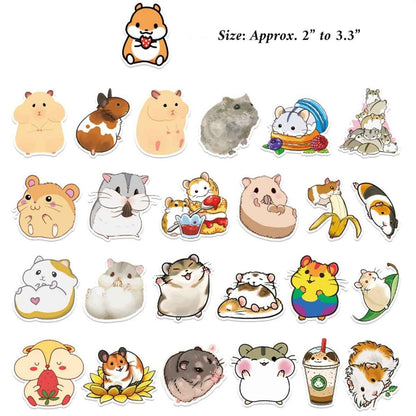 50 Hamster Vinyl Stickers – Waterproof Cute Decals for Decor