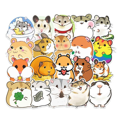 50 Hamster Vinyl Stickers – Waterproof Cute Decals for Decor