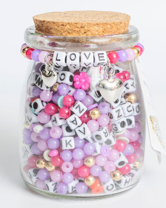 Lavender LOVE Square Letter DIY Bead Jar