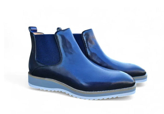 Carrucci Calfskin Boot - Blue