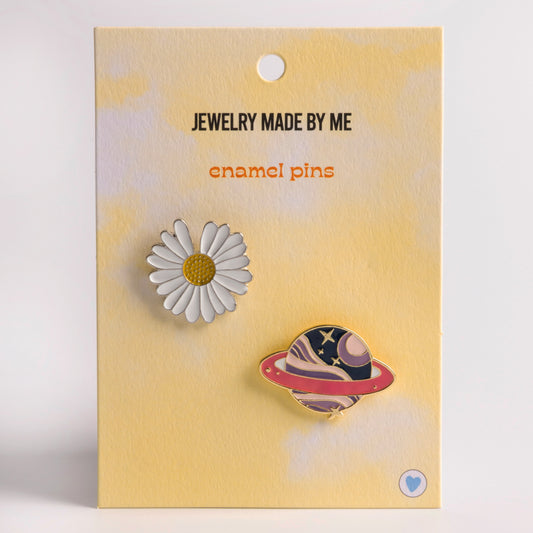JMBM Kids Outer Space Daisy Love Enamel Pins Duo