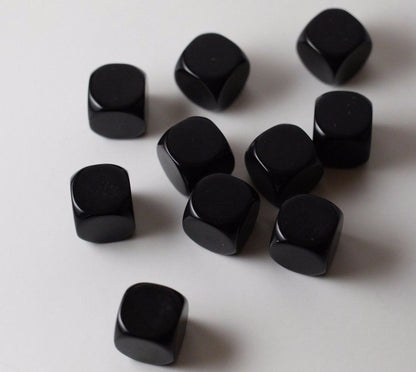 (Sold by Piece) Blank Black Dice / Counting Cubes 16mm D6 Square RPG Gaming Dice DIY