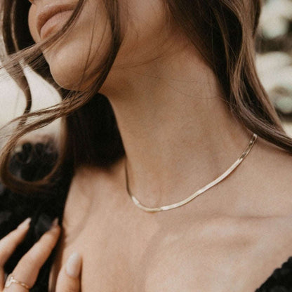 Jade Herringbone Necklace Otarealm