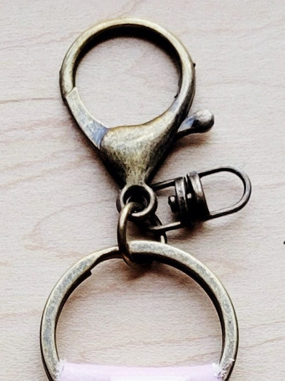 Embossed Leather Key Chain - Turquoise Brown Floral 700u