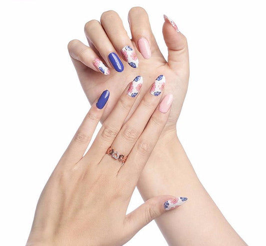 Pink & Navy Floral mix