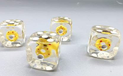 Yellow Donut Pipped d6 16mm (Custom Dice)