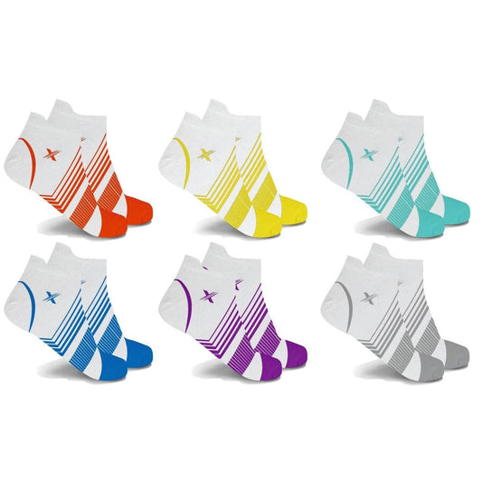 6-Pairs: Ultra V-Striped Ankle Compression Socks