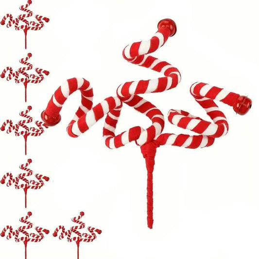 6-Pieces: Red White Candy Christmas Tree Decorations