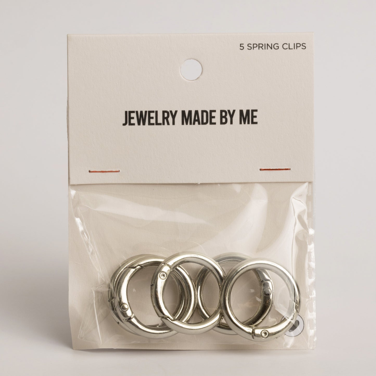 Round Charm Clip with Spring Silver Tone Pack of 5 Bag Charm Clip Ons