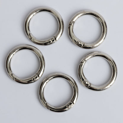 Round Charm Clip with Spring Silver Tone Pack of 5 Bag Charm Clip Ons