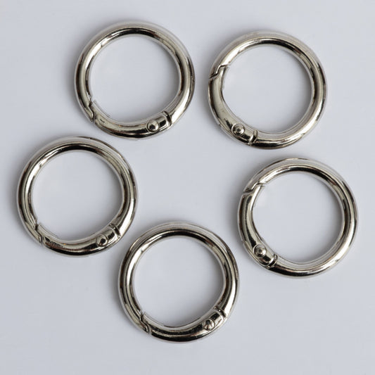 Round Charm Clip with Spring Silver Tone Pack of 5 Bag Charm Clip Ons
