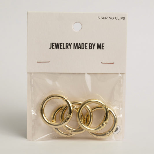 Round Spring Charm Clips Gold Tone Pack of 5 Bag Charm Clip Ons