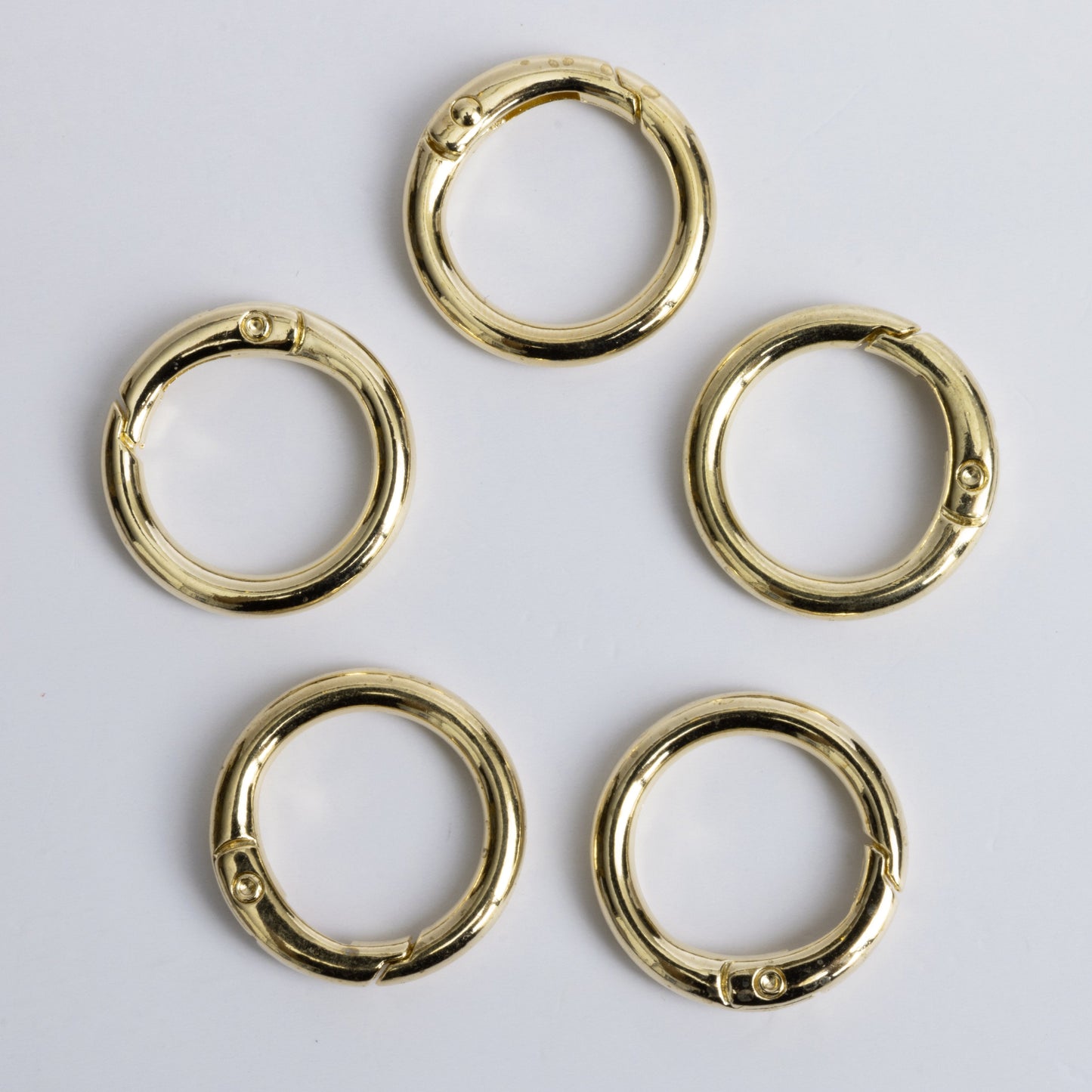 Round Spring Charm Clips Gold Tone Pack of 5 Bag Charm Clip Ons