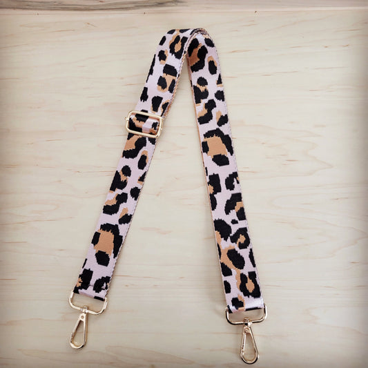 **Nylon Adjustable Leopard Print Crossbody Strap 401s