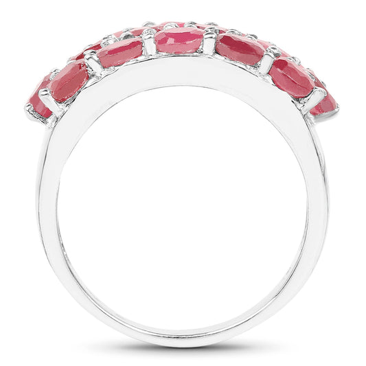 3.52 Carat Genuine Ruby .925 Sterling Silver Ring