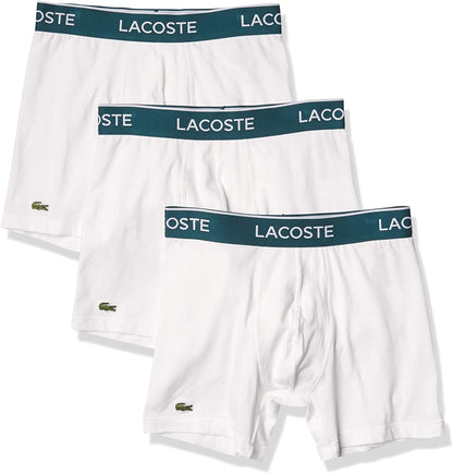 Lacoste Underwear Men's 3-Pack Classic Cotton Stretch Boxer Briefs