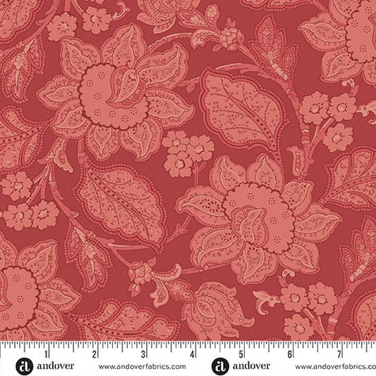 Raspberry Jacobean Forest Glen 108" Cotton Wideback Fabric per yard