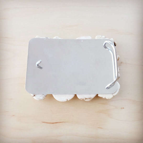 White Turquoise Slab Belt Buckle Medium Size 902m Otarealm