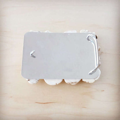 White Turquoise Slab Belt Buckle Medium Size 902m Otarealm