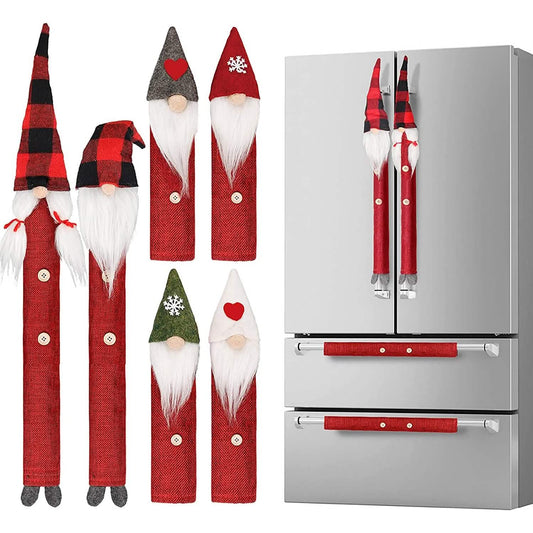 8-Piece: Gnome Christmas Refrigerator Handle Covers Set Otarealm