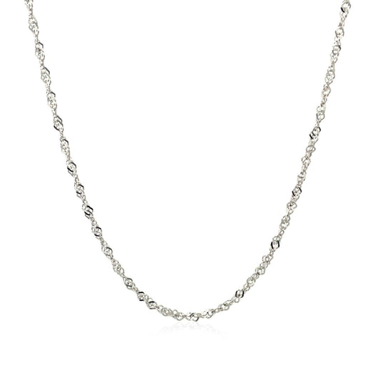 14k White Gold Singapore Chain 1.5mm