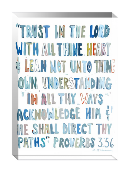 Proverbs 3:5-6 Bible Verse Acrylic Tabletop Art