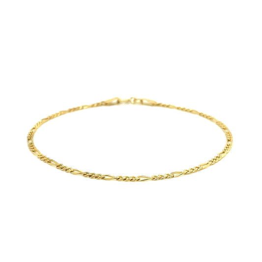 14k Yellow Gold Figaro Bracelet 1.5mm