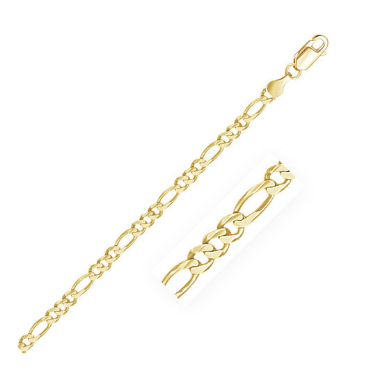 3.8mm 14k Yellow Gold Solid Figaro Chain Otarealm