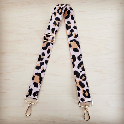 **Nylon Adjustable Leopard Print Crossbody Strap 401s