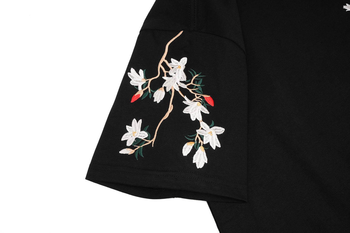 ET513 Flower and Birds Embroidered Tee