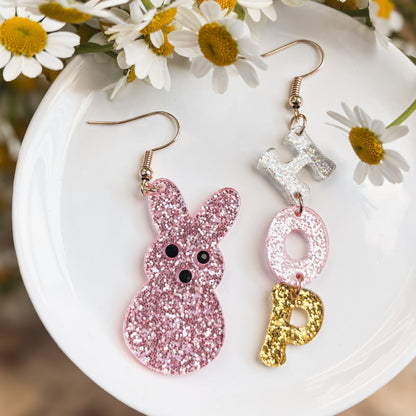 Adorable Acrylic Bunny Hop Earrings
