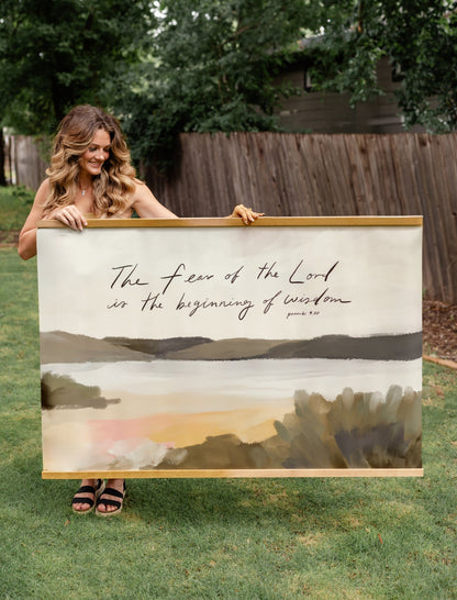 Large Canvas with Banner Wood: Fear of the Lord