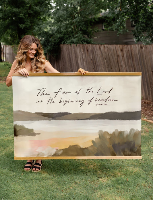 Large Canvas with Banner Wood: Fear of the Lord