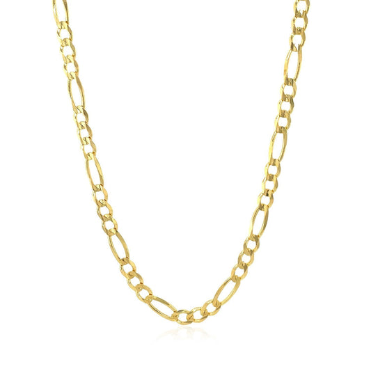 3.8mm 14k Yellow Gold Solid Figaro Chain Otarealm